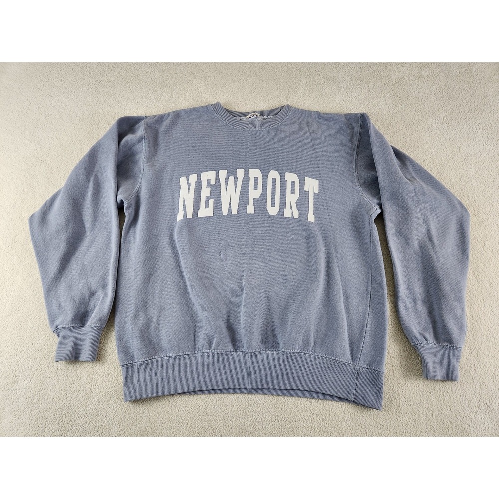 John Galt Newport Crew Neck Long Sleeve Sweatshirt Pale Blue Size Medium